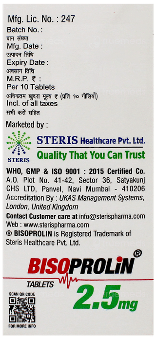 Bisoprolin 2.5Mg Tablet 10